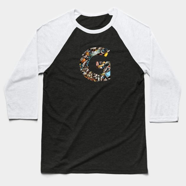 Monogram Letter G Baseball T-Shirt by CatCoconut-Art